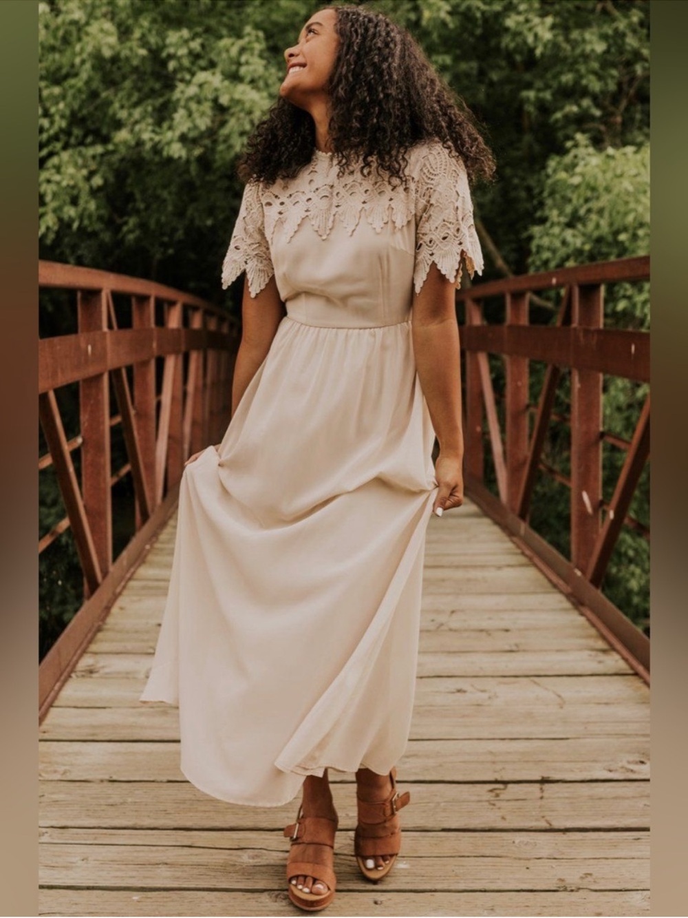 Roolee Cream Lace Maxi Dress